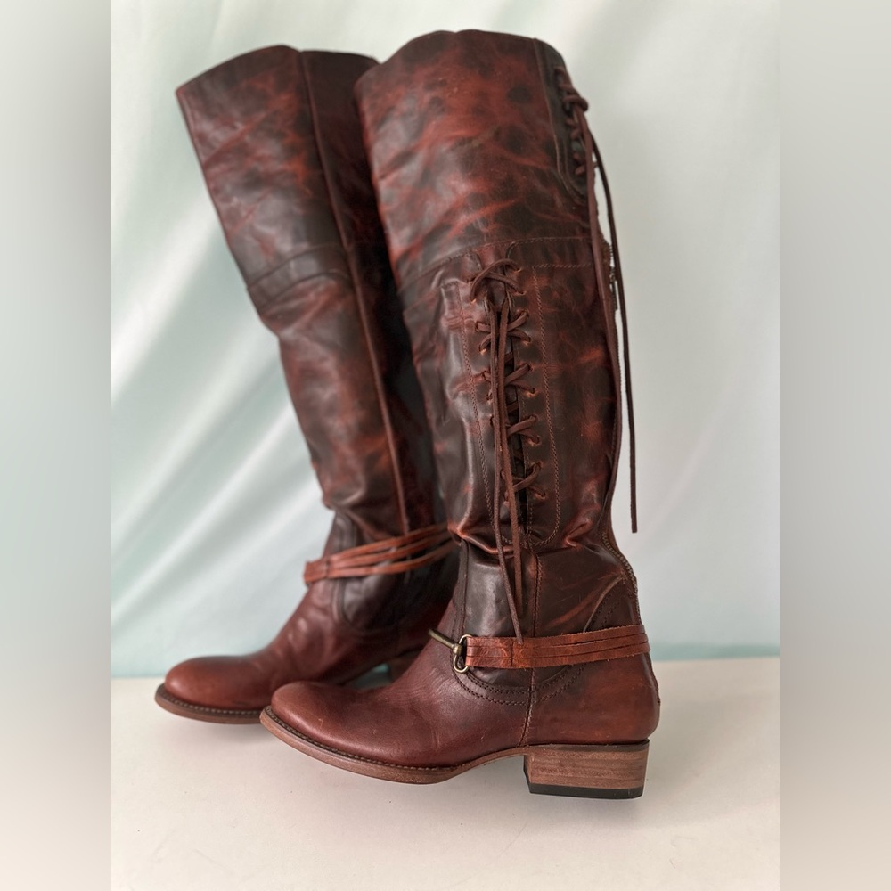 Union of Angels Elegant Brown Over the Knee FRYE Boots NWOB Size 6